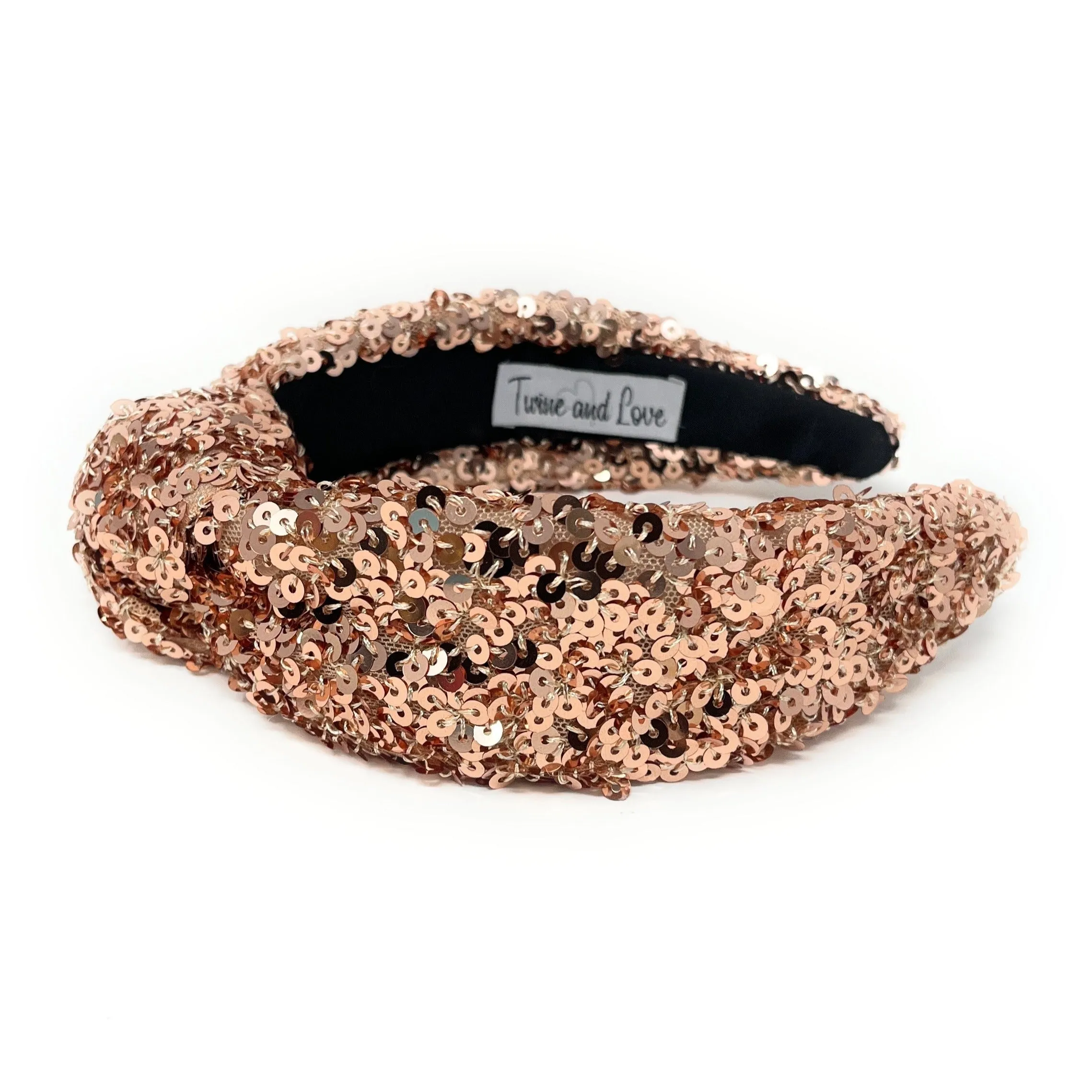 Champagne Sequin Knotted Headband