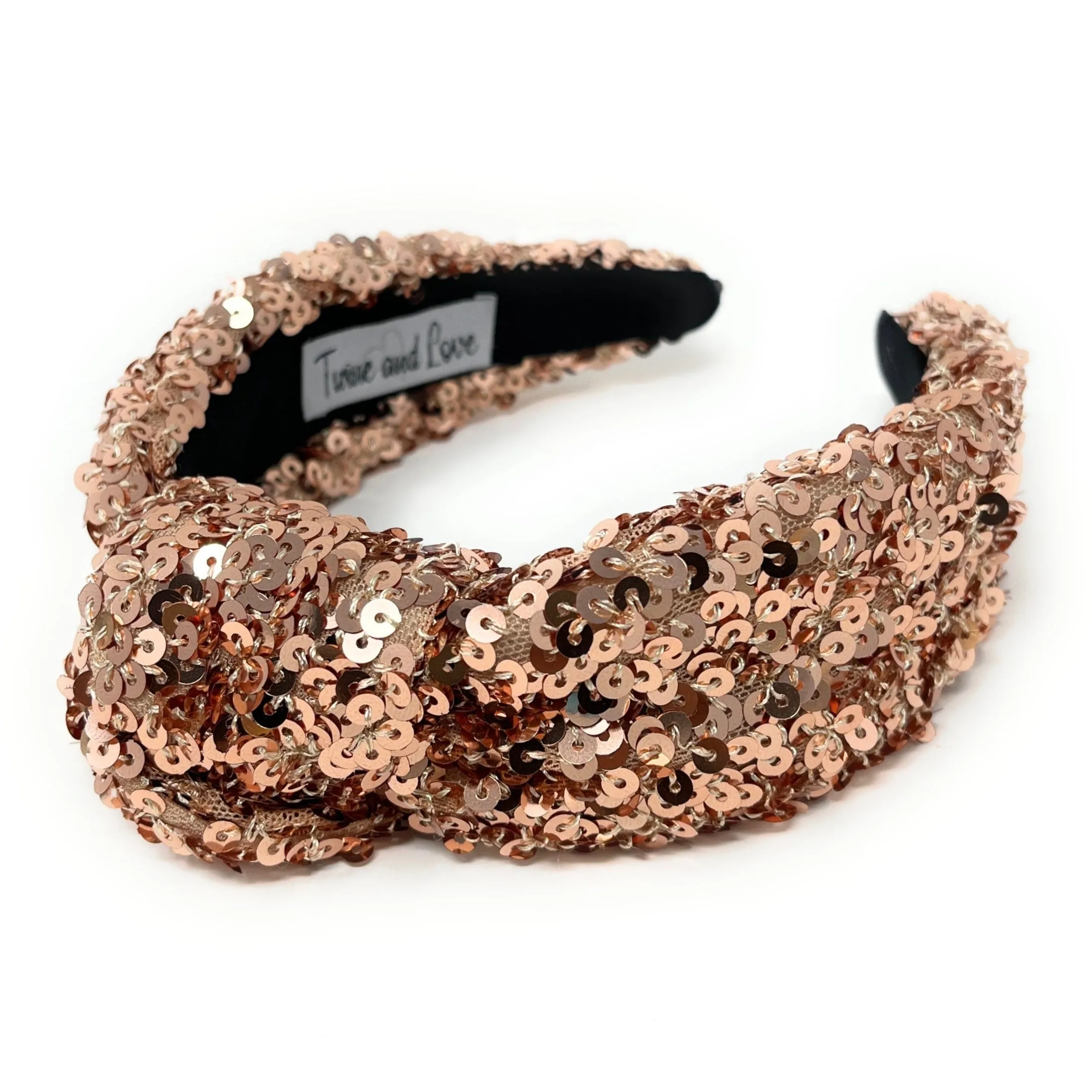 Champagne Sequin Knotted Headband