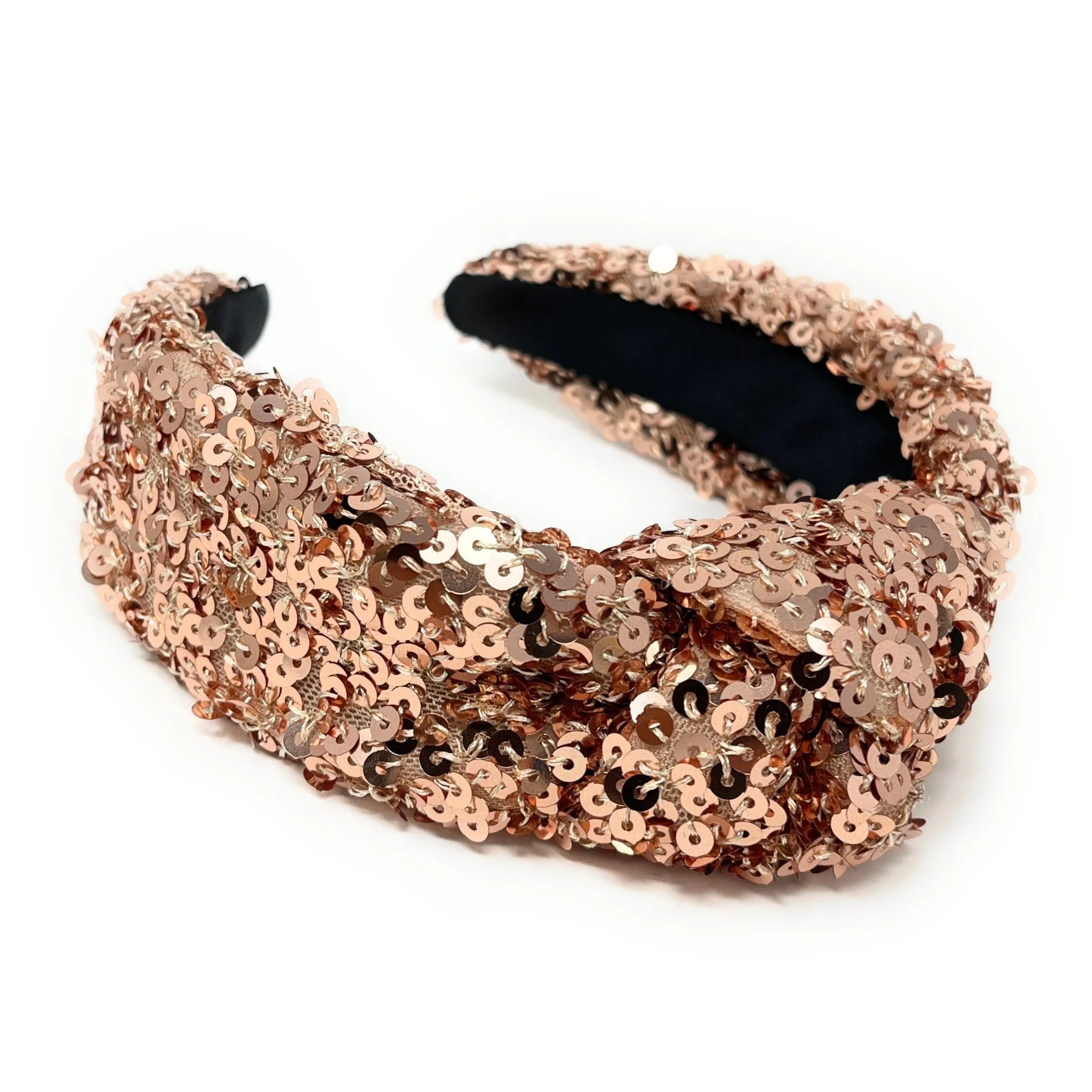 Champagne Sequin Knotted Headband