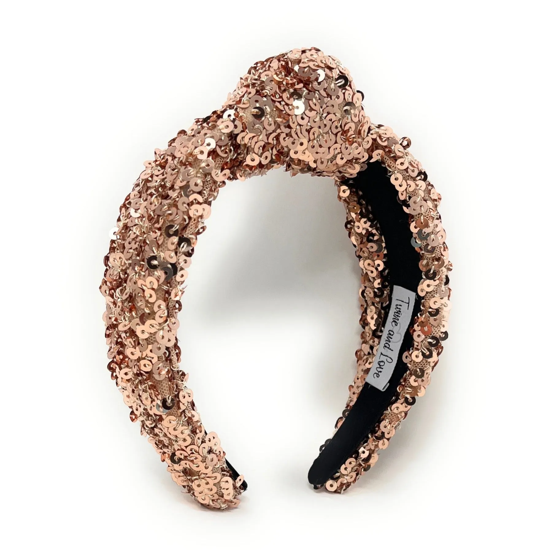 Champagne Sequin Knotted Headband
