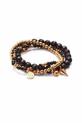 CHARME BRACELET TRIO BLACK/GOLD