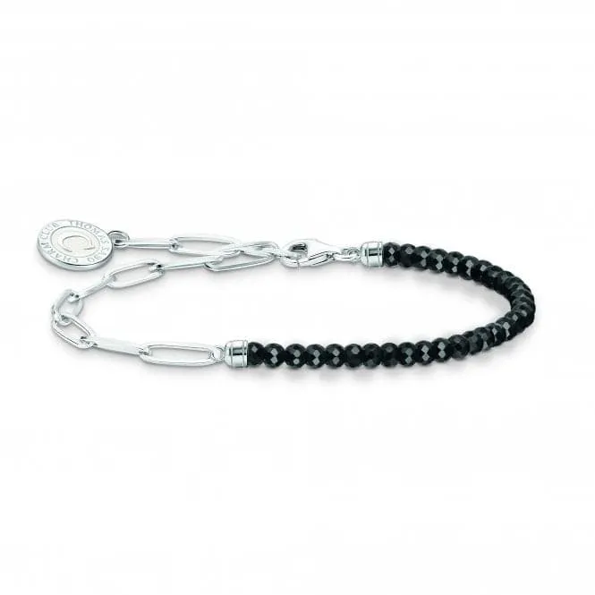 Charmista Black Cold Enamel Obsidian Bracelet A2131-148-11