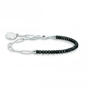 Charmista Black Cold Enamel Obsidian Bracelet A2131-148-11