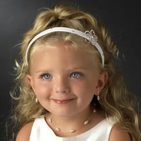 Child's Satin Crystal Floral Headband