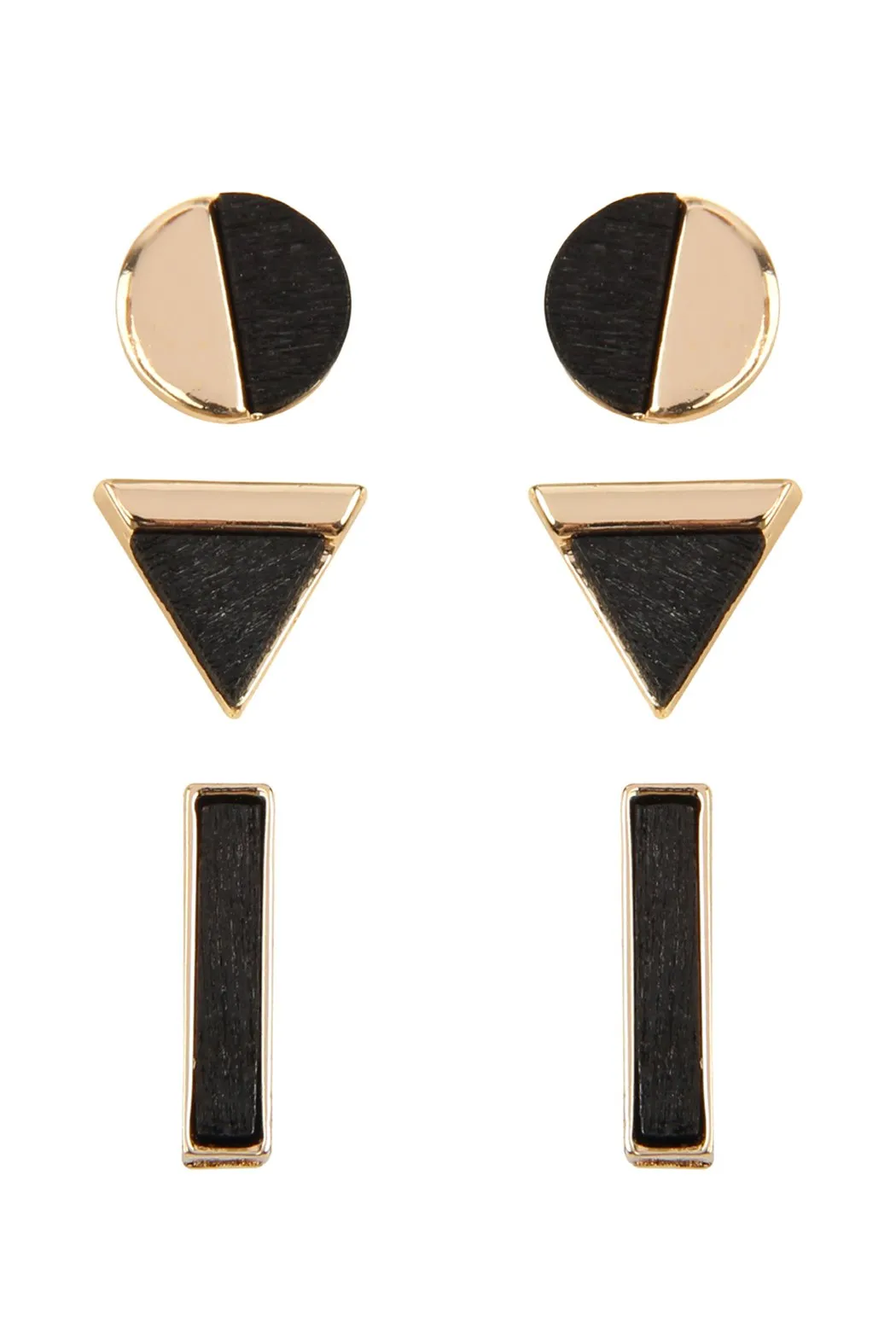 Circle Triangle Bar Stud Earrings Set