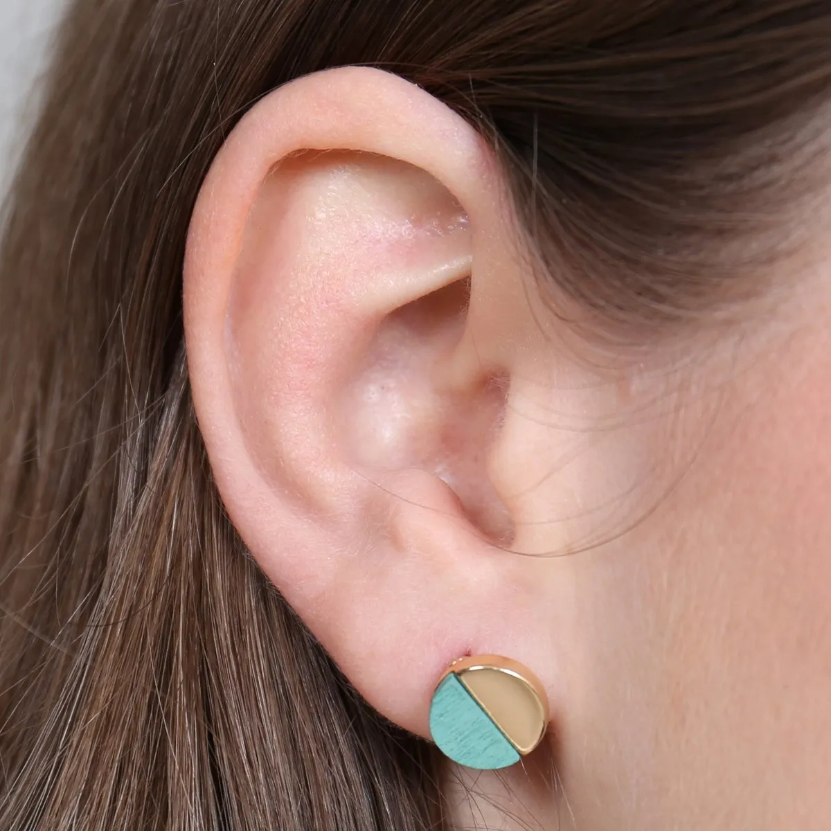 Circle Triangle Bar Stud Earrings Set