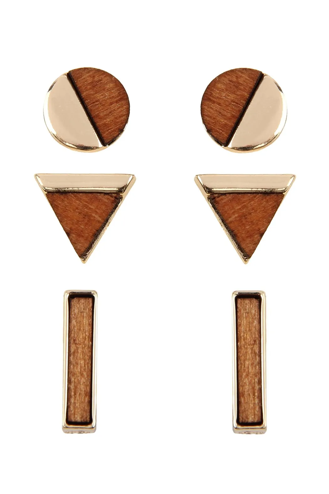 Circle Triangle Bar Stud Earrings Set