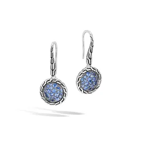 Classic Chain Drop Earring with Blue Sapphire