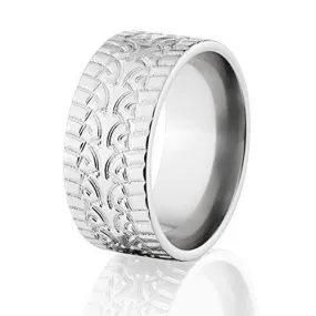 Cobalt Men's Wedding Ring - Tire Tread Band