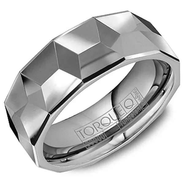 CrownRing Torque Architectural Cubed Tungsten Wedding Band