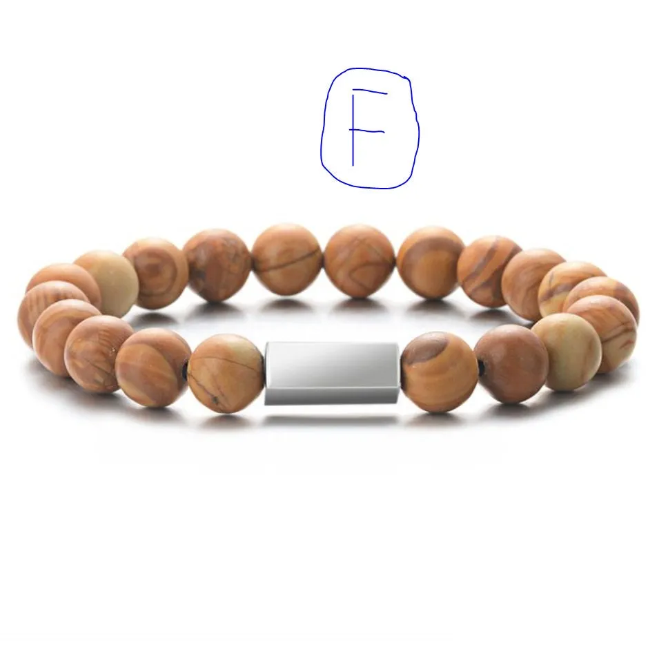 Custom Beaded Bracelet for Men Women - Personalized Engraved Beaded Bracelet - Name Bracelet - Gift for Him Her - Customized  Stone Bracelet
