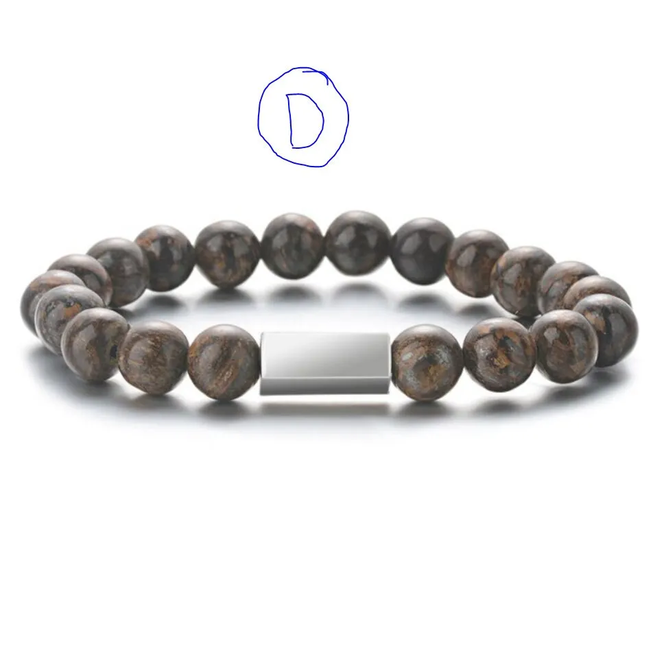 Custom Beaded Bracelet for Men Women - Personalized Engraved Beaded Bracelet - Name Bracelet - Gift for Him Her - Customized  Stone Bracelet