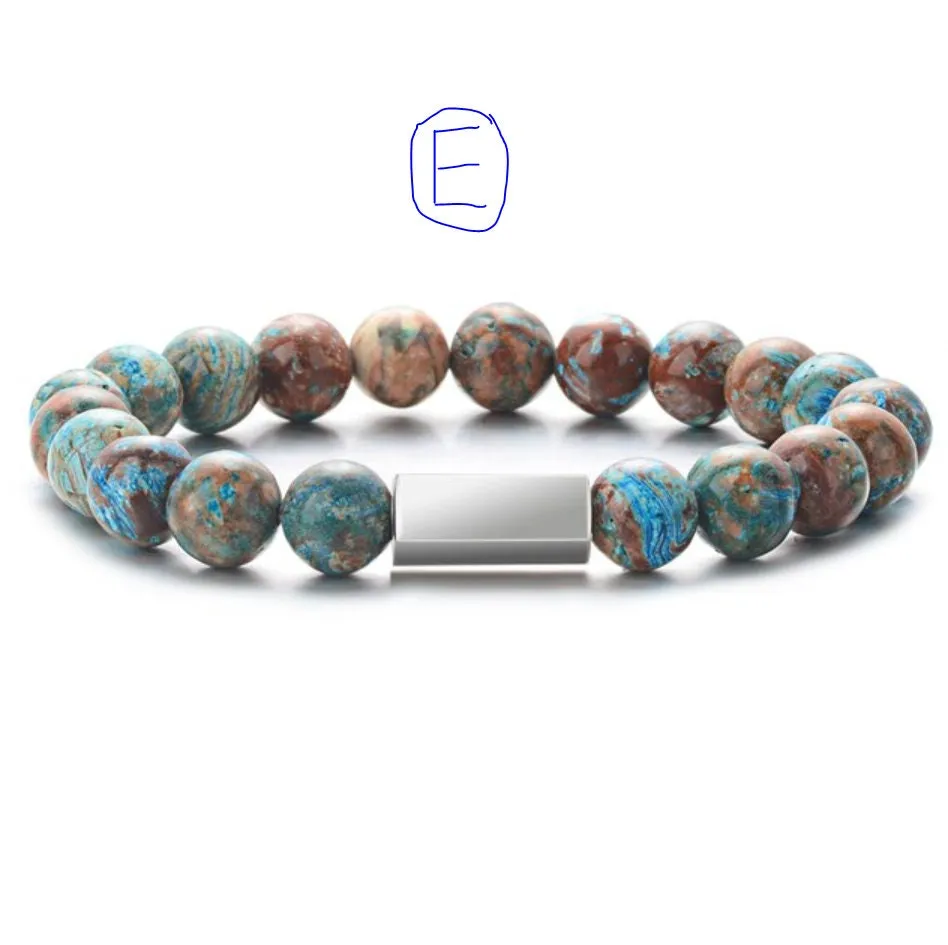 Custom Beaded Bracelet for Men Women - Personalized Engraved Beaded Bracelet - Name Bracelet - Gift for Him Her - Customized  Stone Bracelet