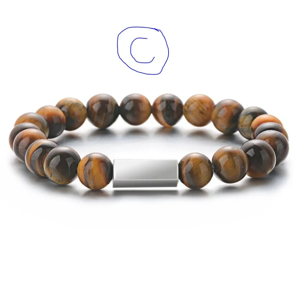 Custom Beaded Bracelet for Men Women - Personalized Engraved Beaded Bracelet - Name Bracelet - Gift for Him Her - Customized  Stone Bracelet