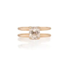 CUSTOM EMERALD CUT DIAMOND ENGAGEMENT RING & ETERNITY BAND