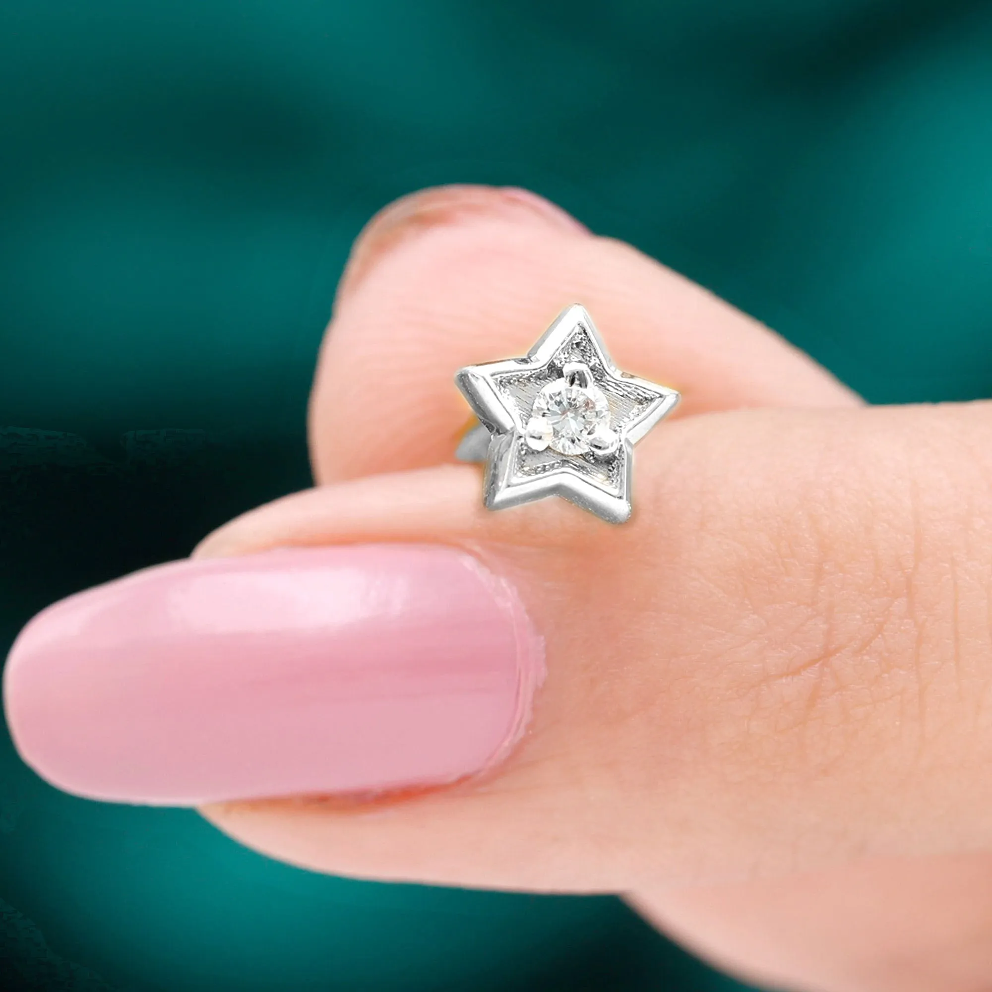 Dainty Diamond Star Earring for Tragus Piercing