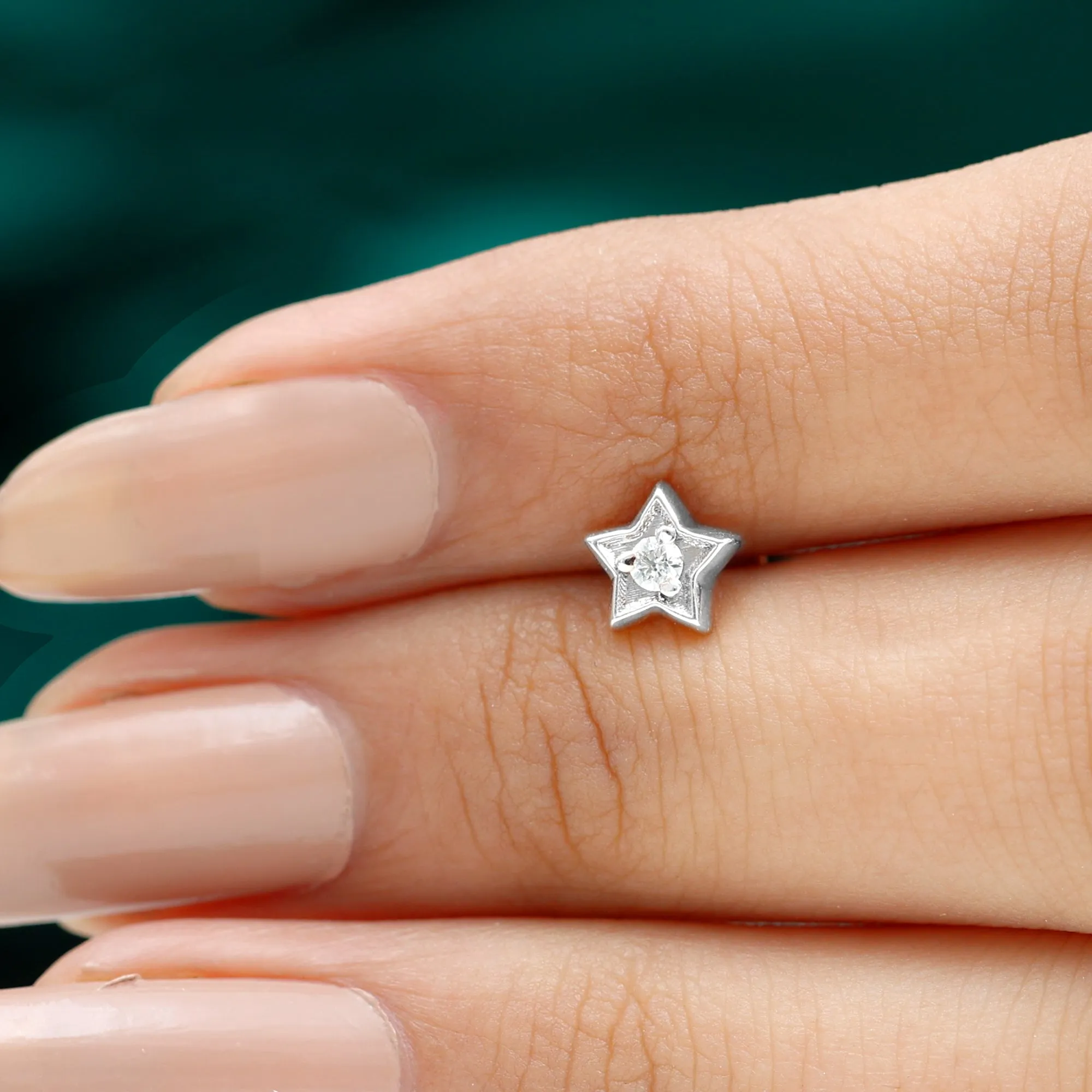 Dainty Diamond Star Earring for Tragus Piercing