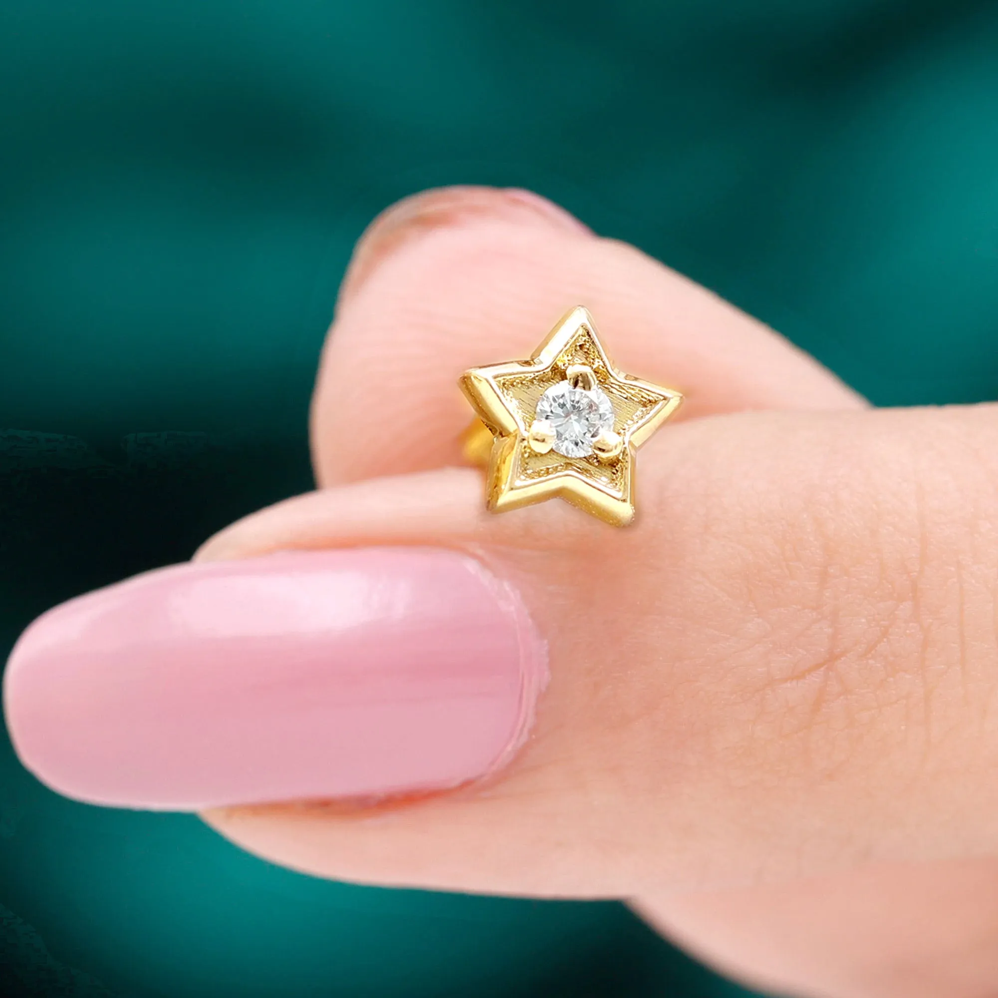 Dainty Diamond Star Earring for Tragus Piercing