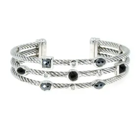 David Yurman Diamond Black Onyx & Hematite Confetti Cuff