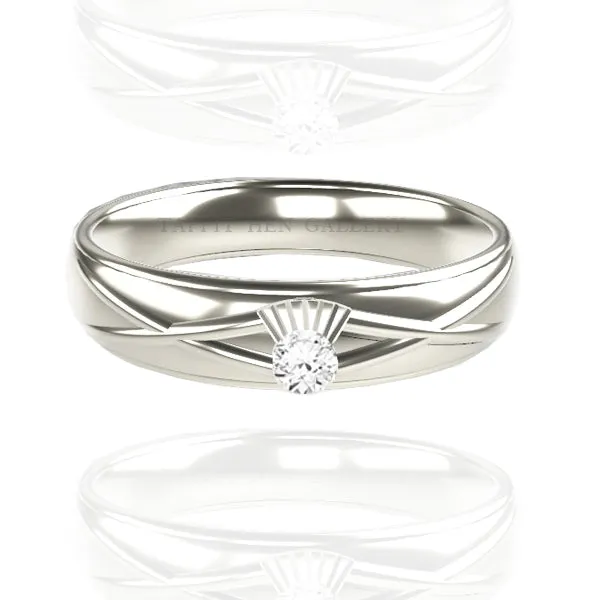 DIAMOND SCOTTISH THISTLE SALTIRE WEDDING RING