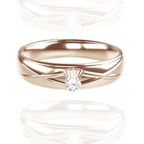 DIAMOND SCOTTISH THISTLE SALTIRE WEDDING RING