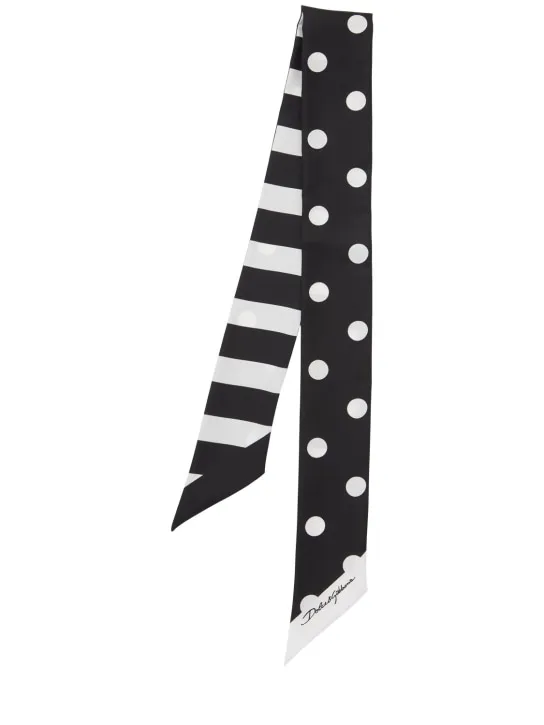 Dolce&amp;Gabbana   Stripe printed silk twill bandeau scarf 