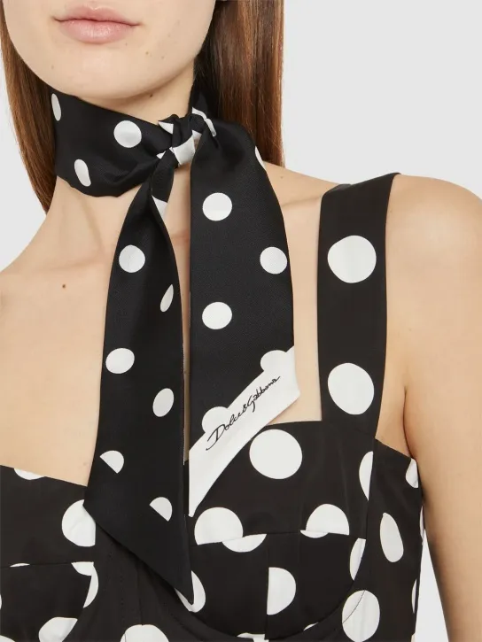 Dolce&amp;Gabbana   Stripe printed silk twill bandeau scarf 