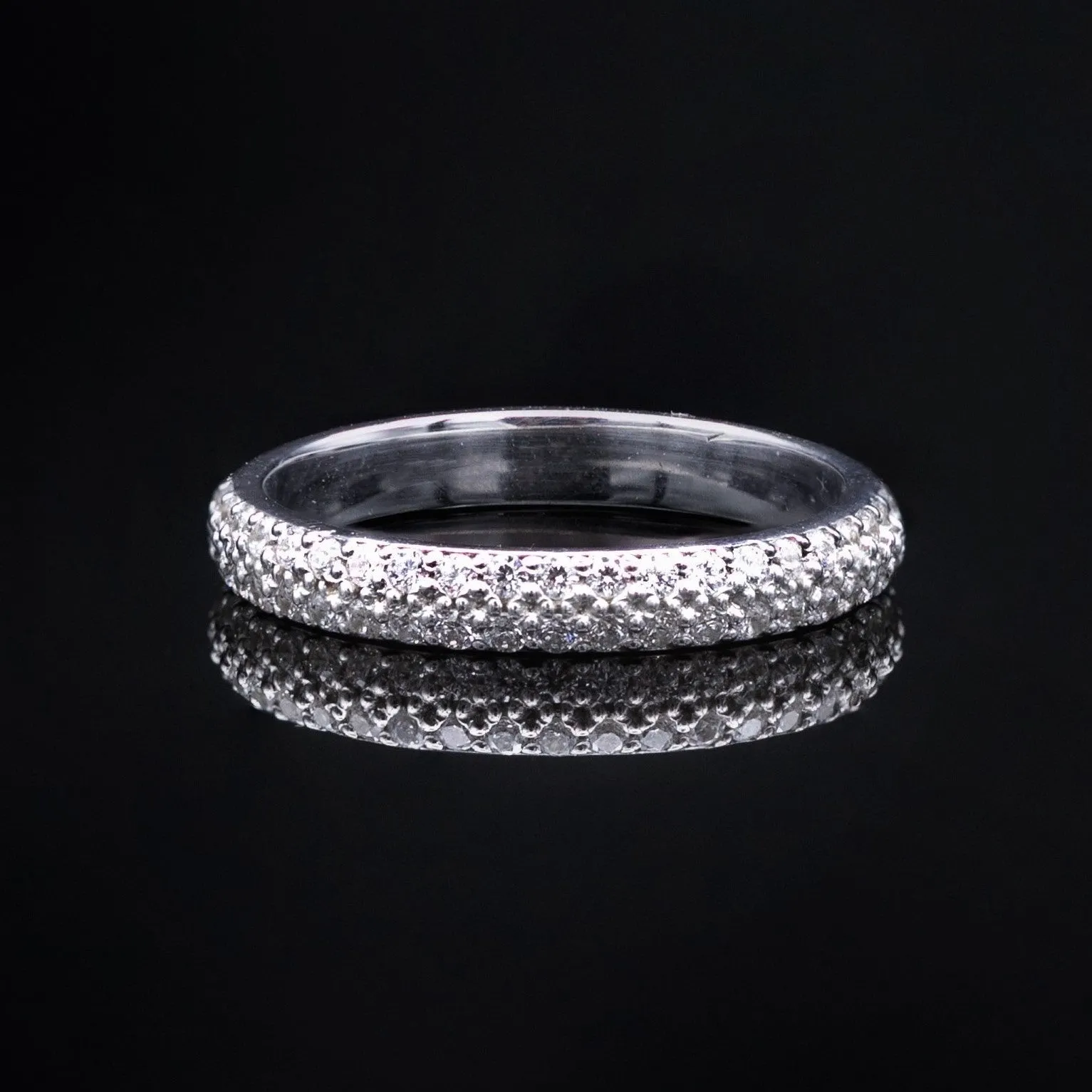 Double Diamond Row Wedding Band