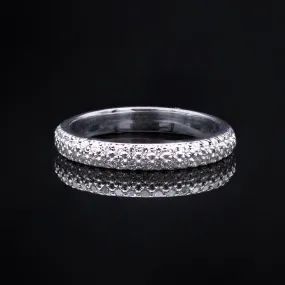 Double Diamond Row Wedding Band