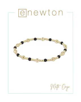E Newton Dignity Sincerity Pattern 4mm Bead Bracelet - Matte Onyx