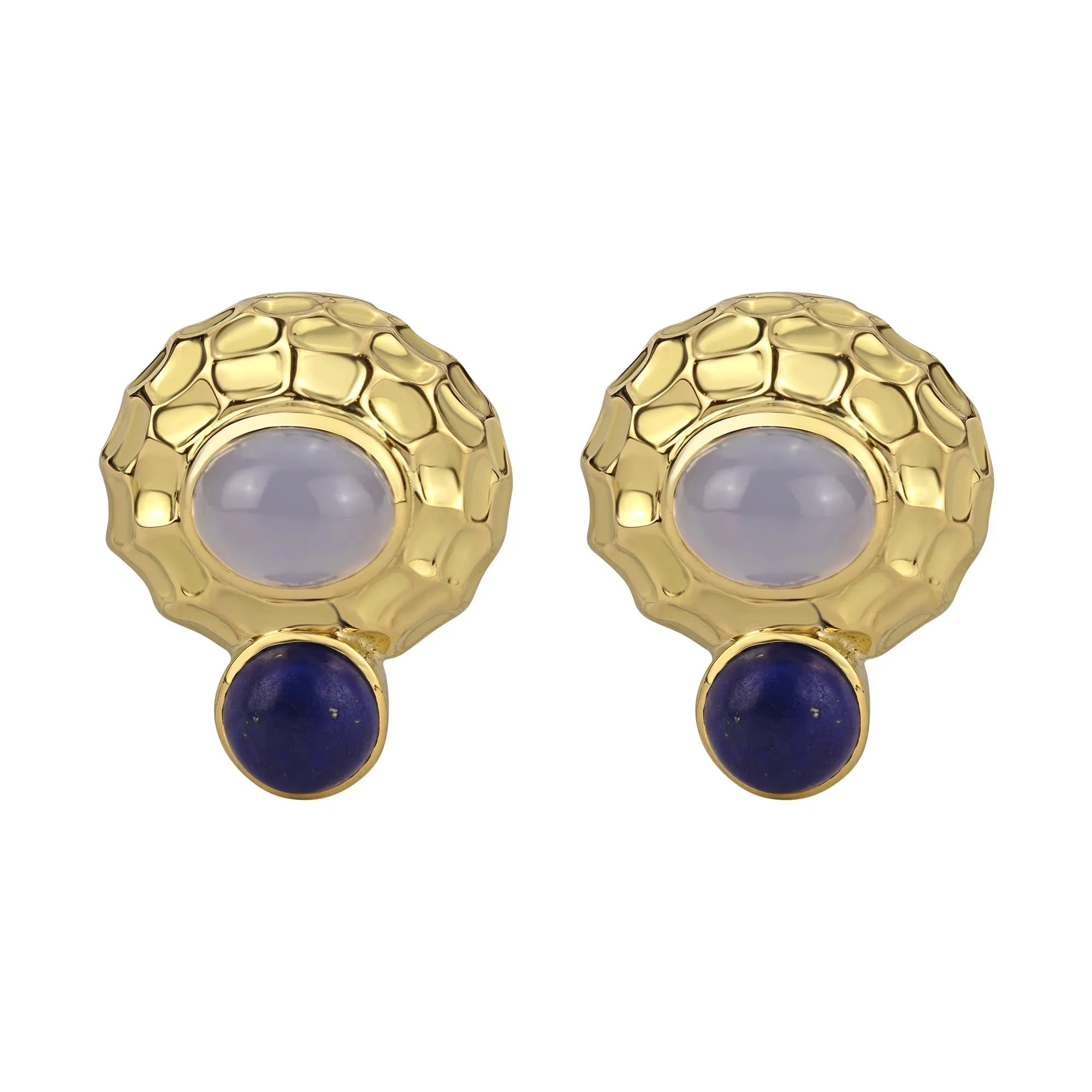 Earrings- Chalcedony And Lapis Lazuli (1662L)