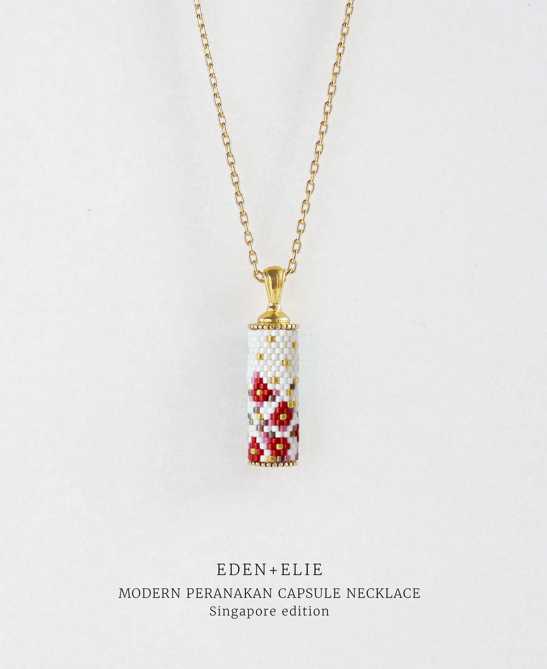 EDEN   ELIE Modern Peranakan capsule pendant necklace   bangle gift set - Singapore edition