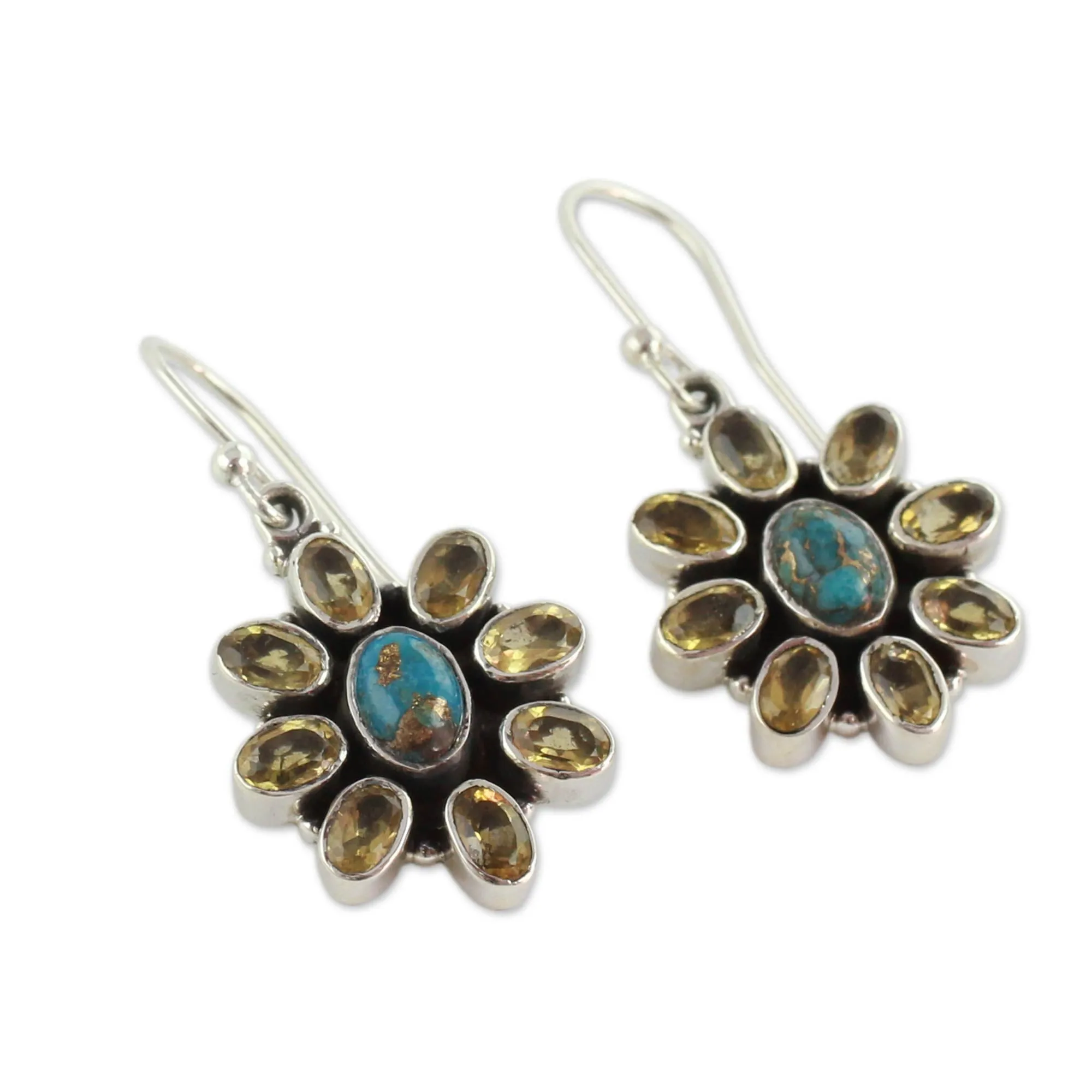 Fair Trade Indian Earrings with Citrine - Sunny Sky | NOVICA