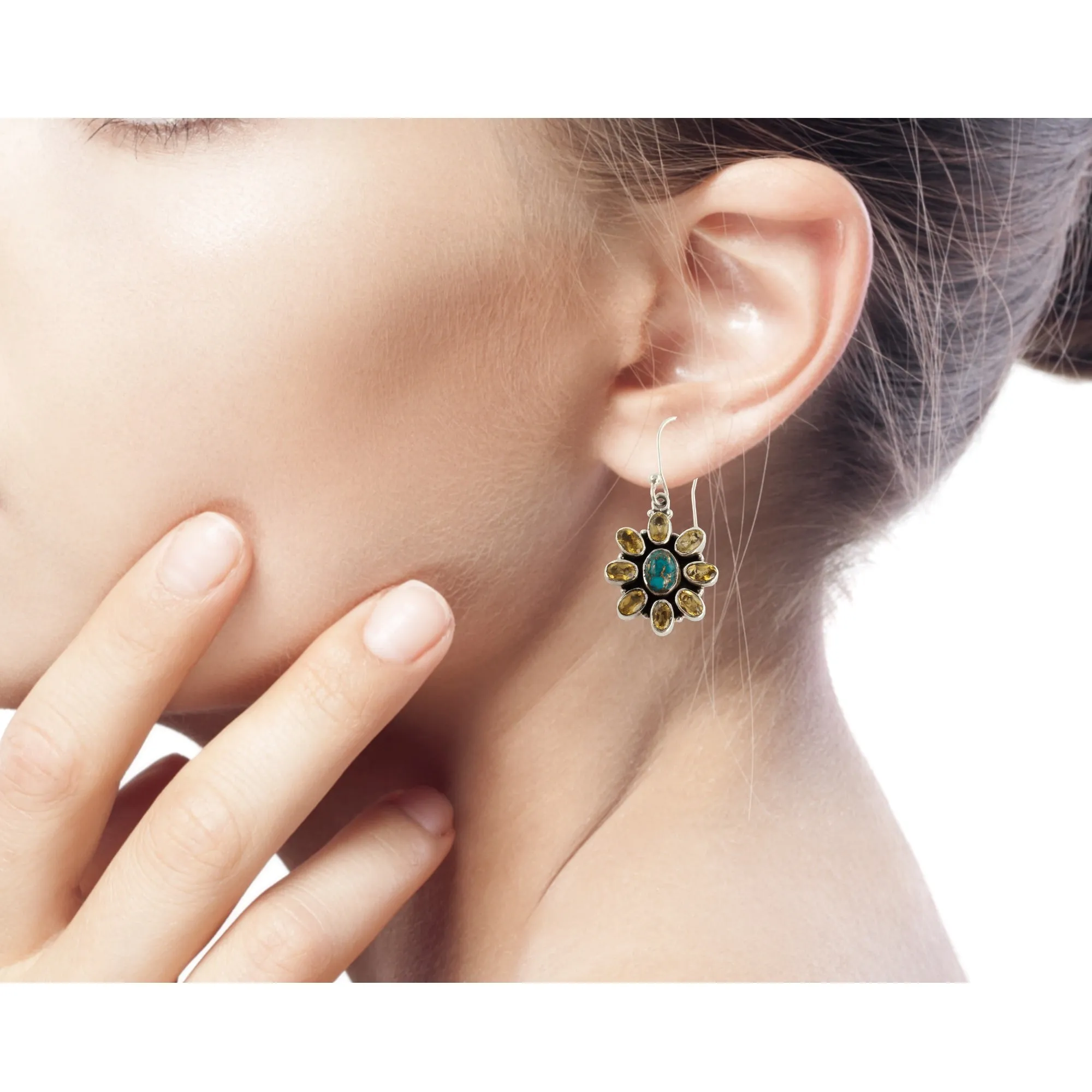 Fair Trade Indian Earrings with Citrine - Sunny Sky | NOVICA
