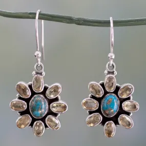 Fair Trade Indian Earrings with Citrine - Sunny Sky | NOVICA