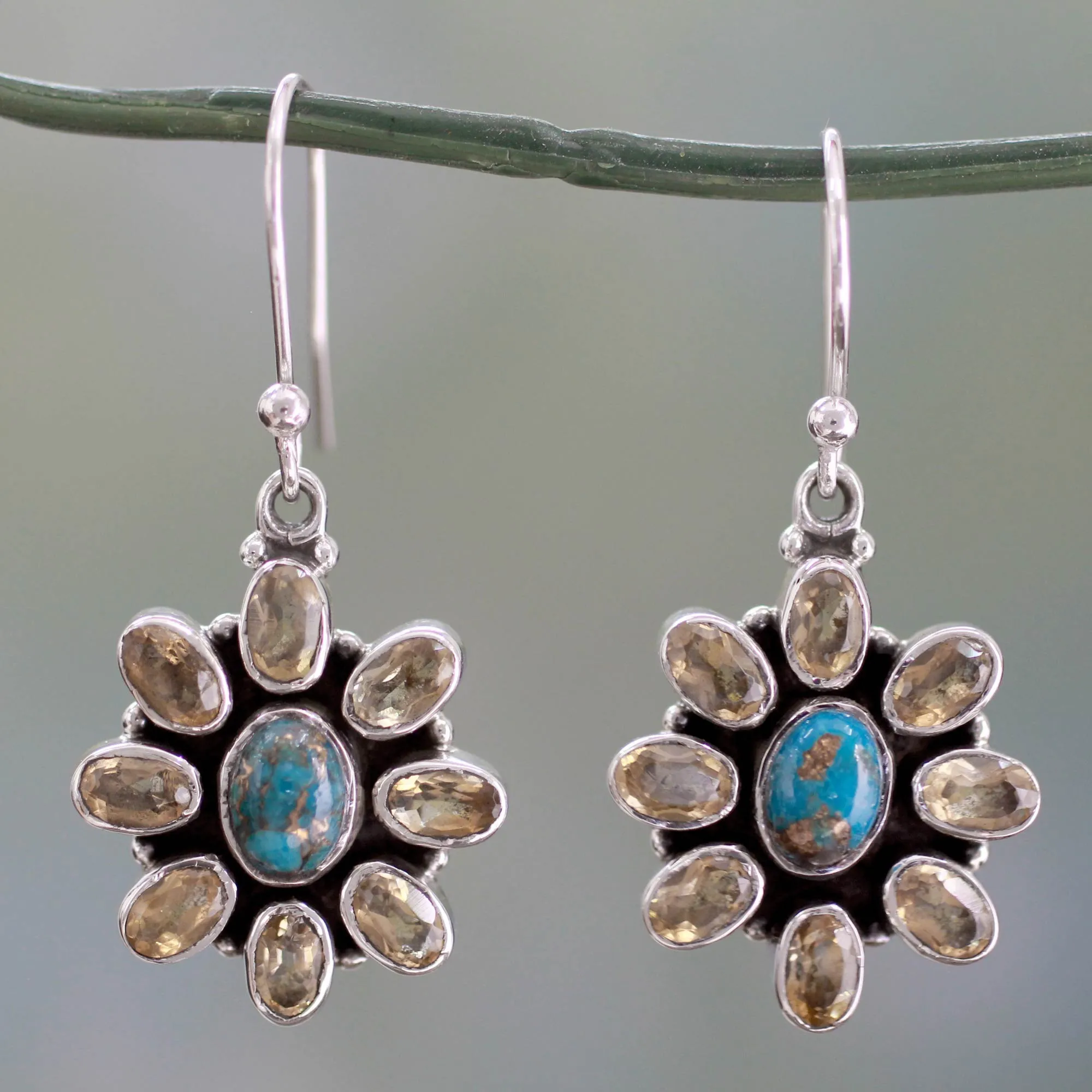 Fair Trade Indian Earrings with Citrine - Sunny Sky | NOVICA