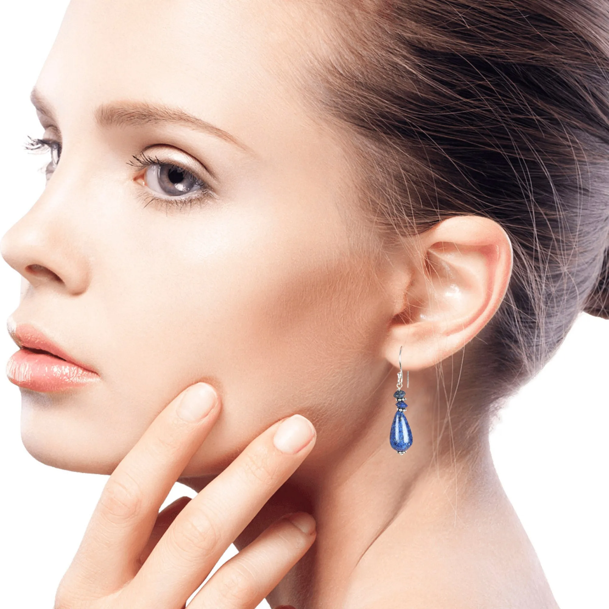 Fair Trade Sterling Silver and Lapis Lazuli Earrings - Delhi Dusk | NOVICA