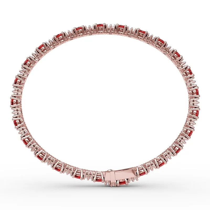 Fana Alternating Ruby and Diamond Bracelet