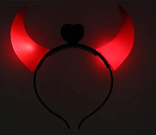 Fancydresswale Light-Up Dracula Vampire Devil Horns Headband – Flashing Headdress for Boys and Girls Fancy Dress Costume Accessory