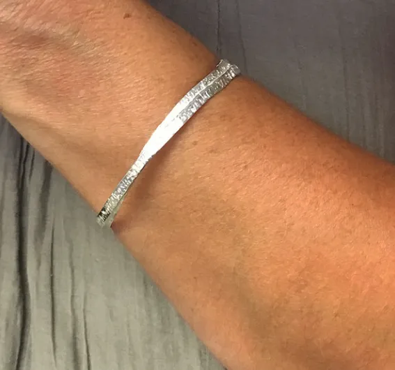 Fine Silver Textural Bangle