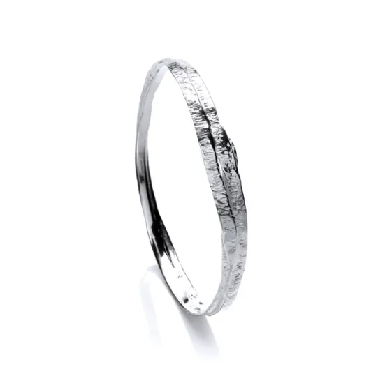 Fine Silver Textural Bangle
