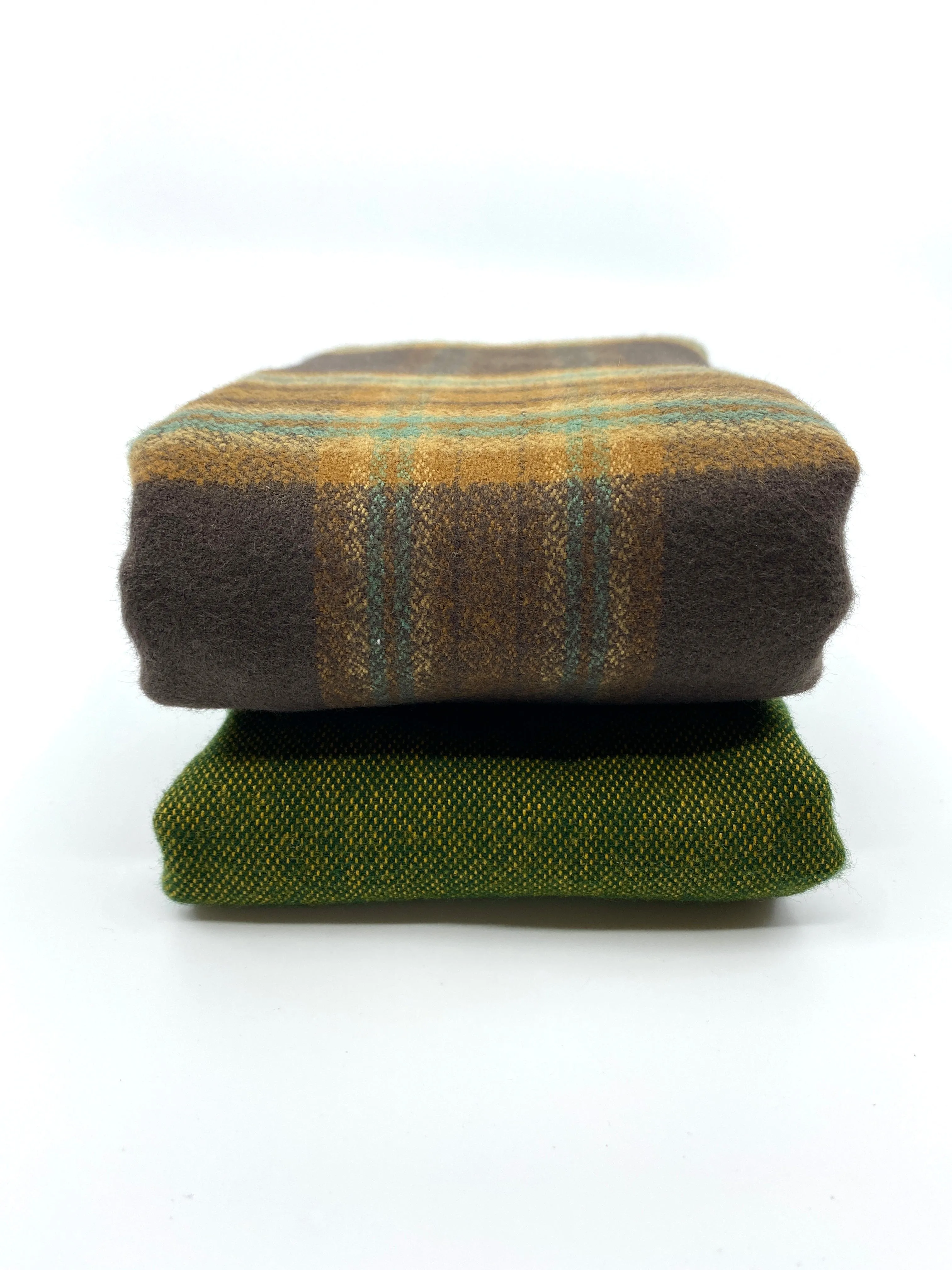 Flannel Scarf Kit - Kale and Walnut