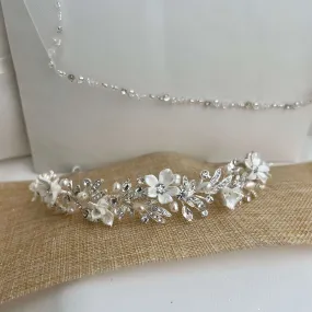 Floral Headband for bride, Quinceanera Headband, Headpiece for wedding