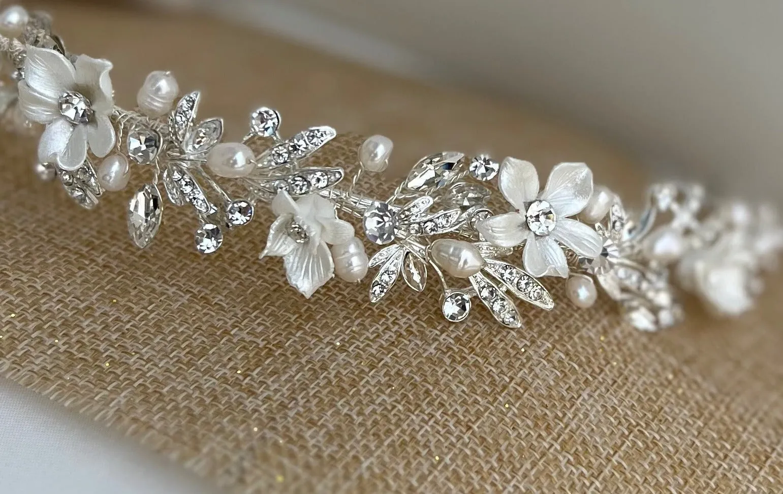 Floral Headband for bride, Quinceanera Headband, Headpiece for wedding