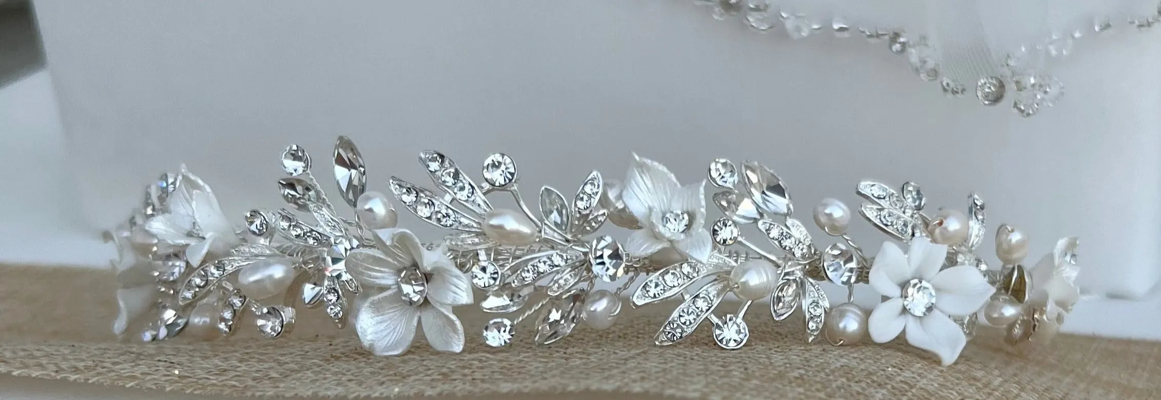 Floral Headband for bride, Quinceanera Headband, Headpiece for wedding