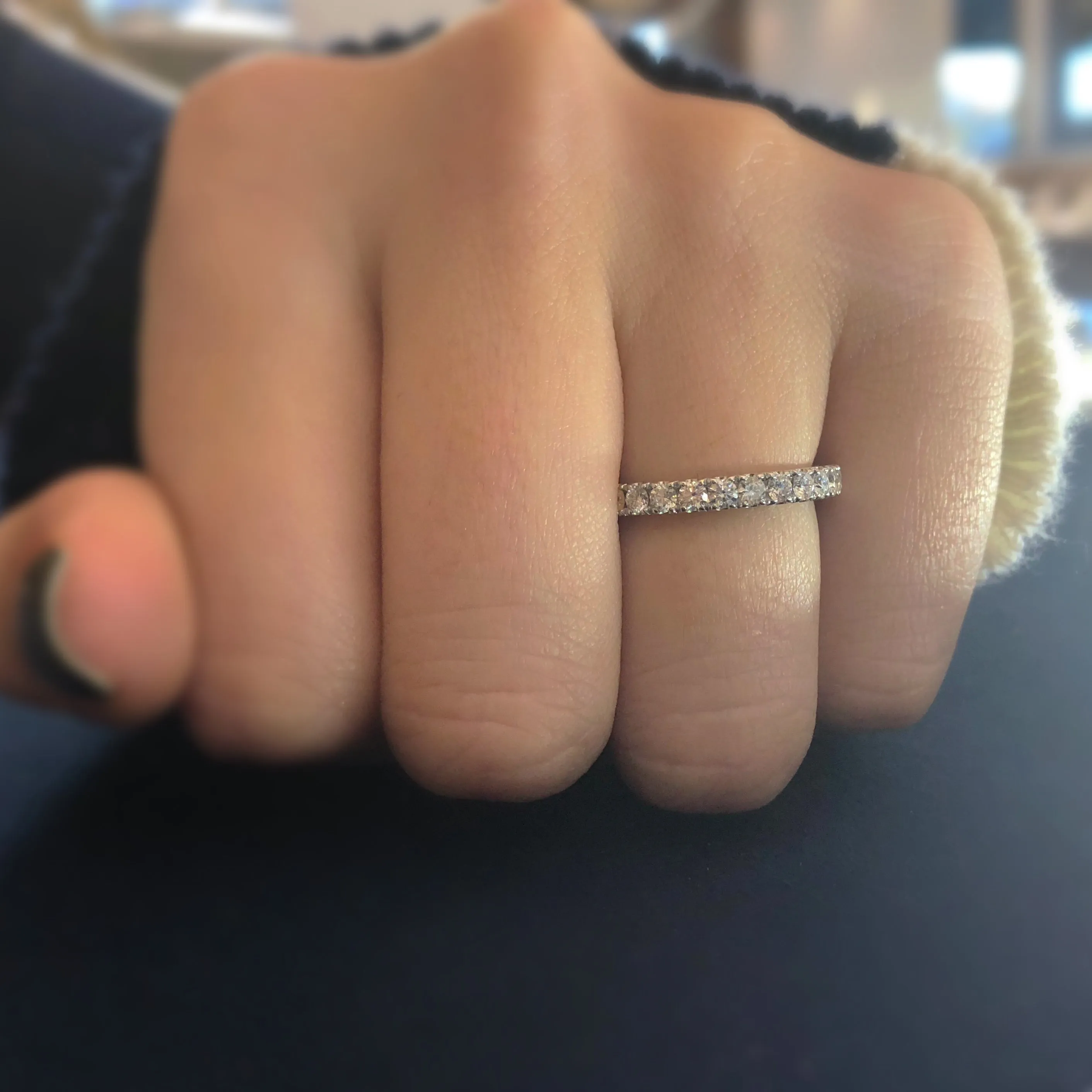 Four Prong-Set Diamond Eternity Wedding Band