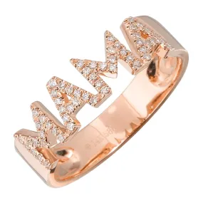 Gold and Diamond Mama Cutout Ring