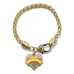 Gold Marigold Granddaughter Pave Heart Charm Braided Bracelet