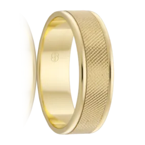 Gold Mesh Textured Wedding Ring