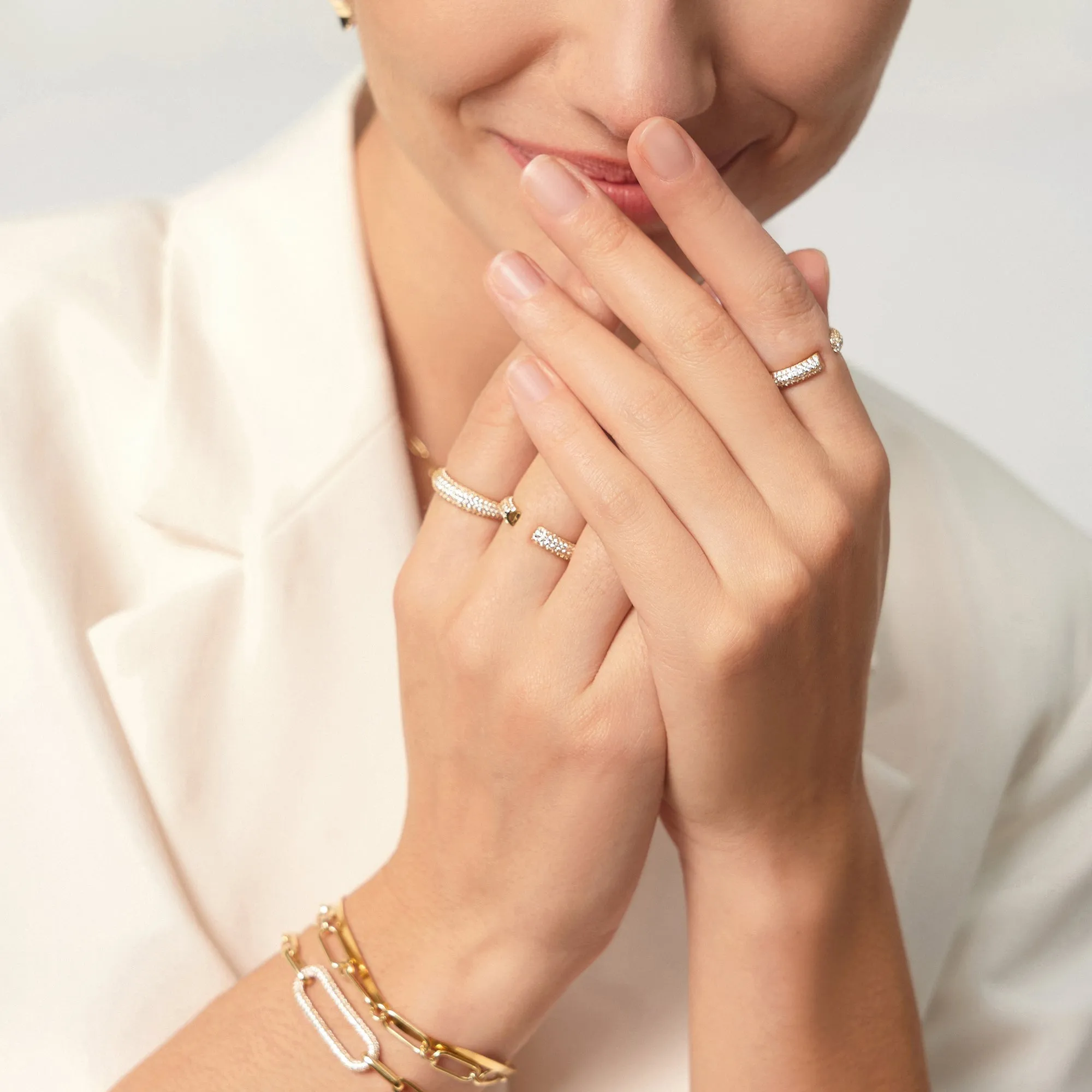 Gold Pave Adjustable Ring